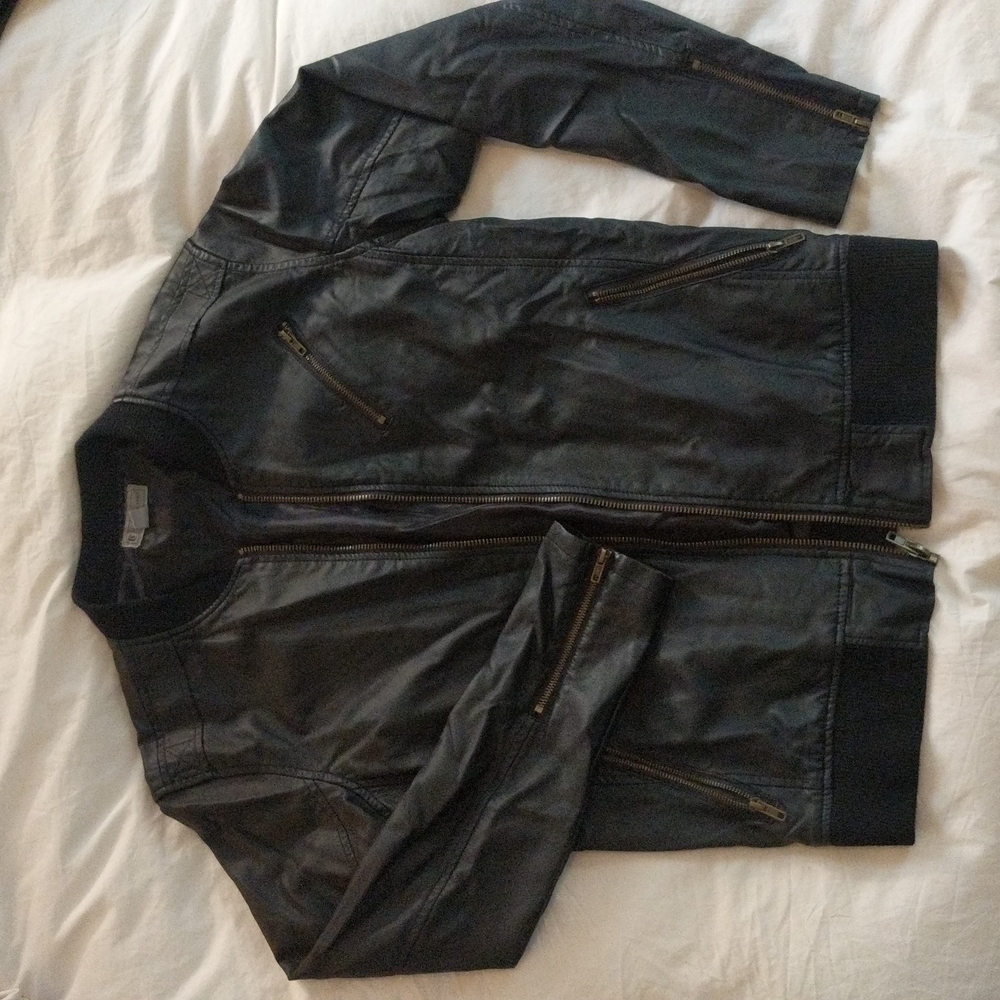 Charles and a Half faux leather large bomber jacket